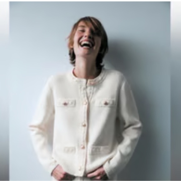 H&M Sweaters - H&M Off-White Boucle Knit Cardigan Large EUC